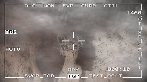 Smart-bomb-missile-drop-military-drone-spy-war-pov-aerial-shot-falling-4k
